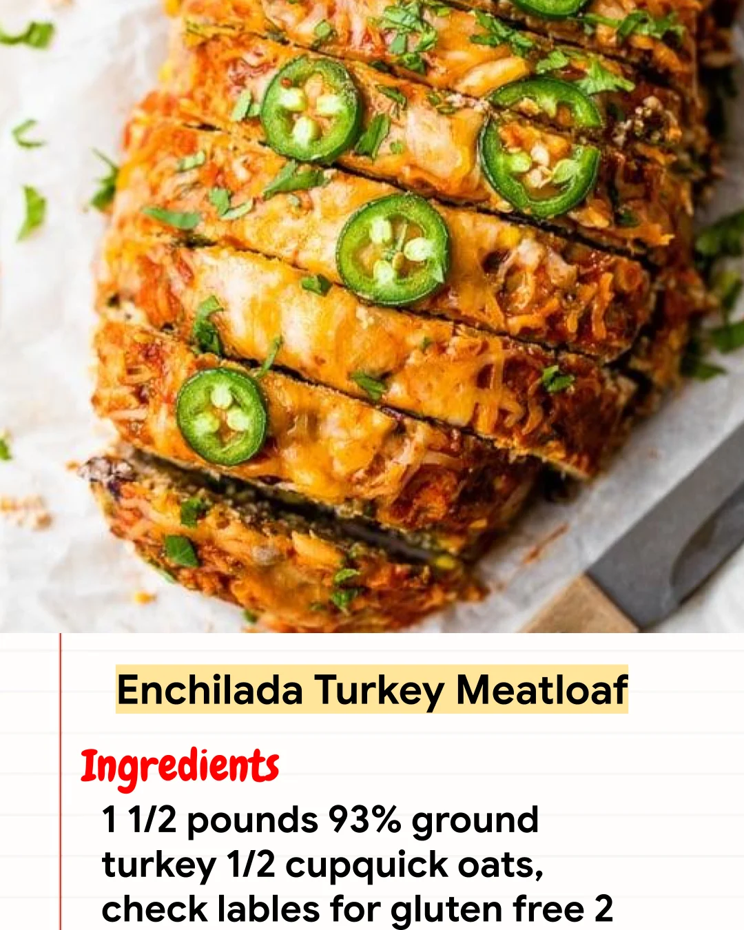 High protein Recipe Enchilada Turkey Meatloaf