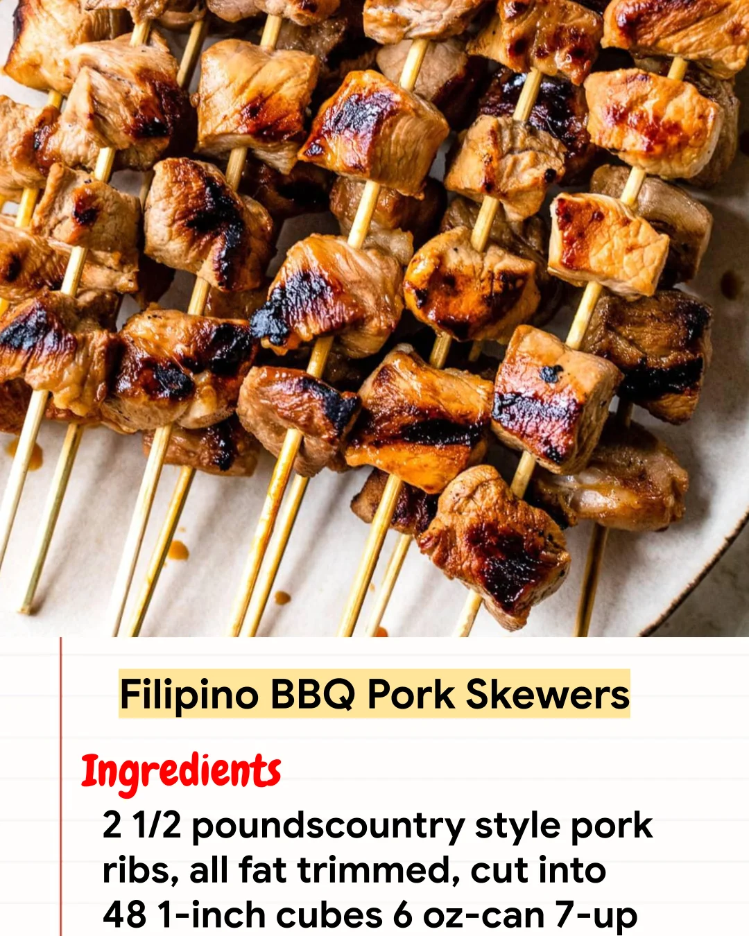 High protein Recipe Filipino BBQ Pork Skewers