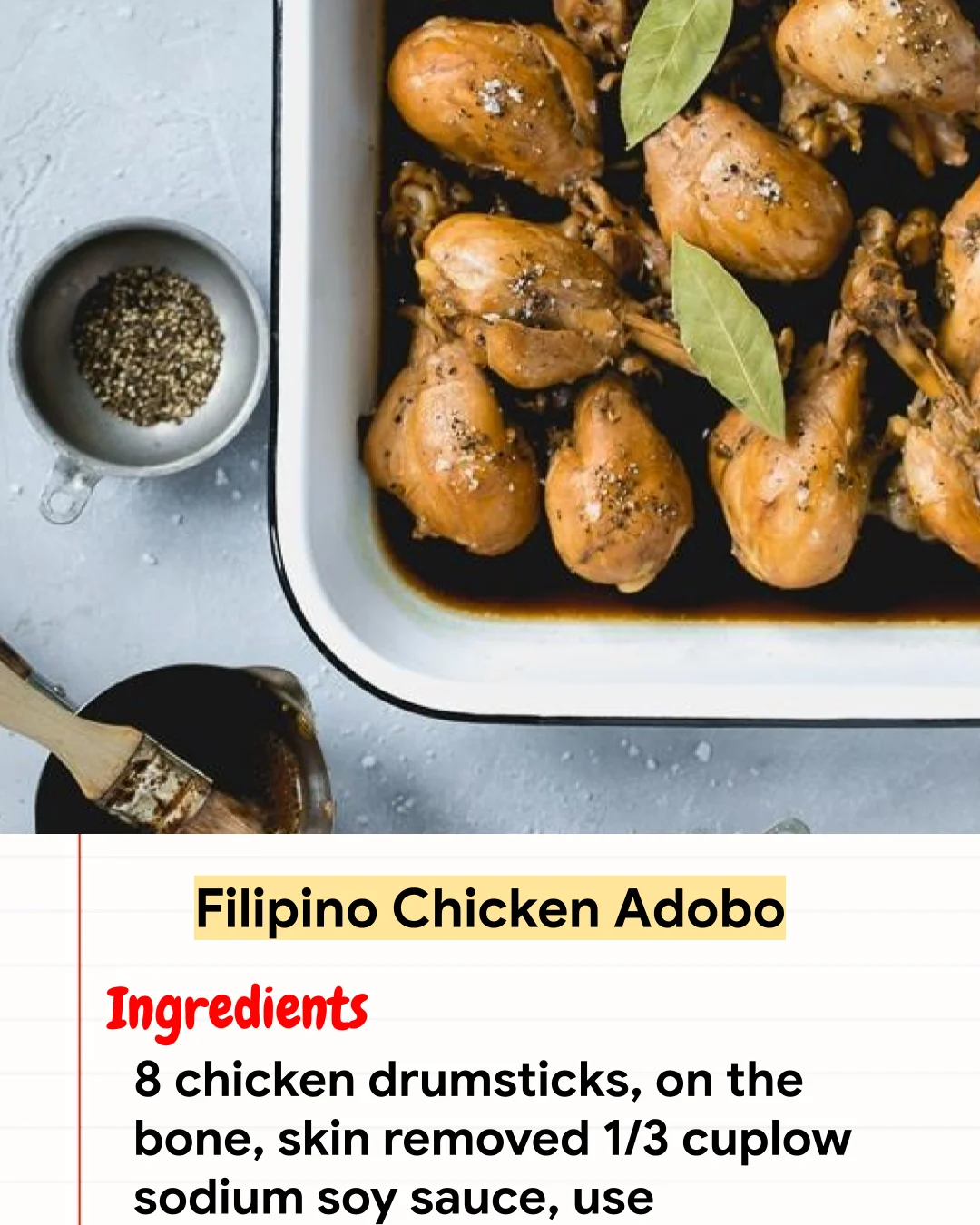 High protein Recipe Filipino Chicken Adobo