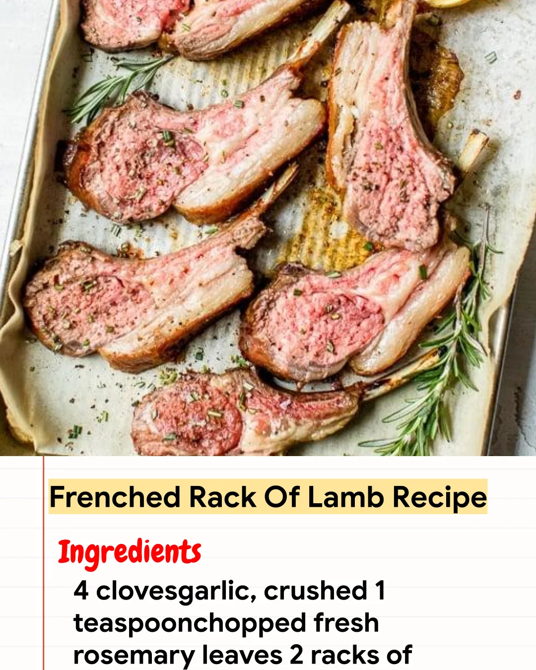 High protein Recipe Frenched Rack Of Lamb Recipe
