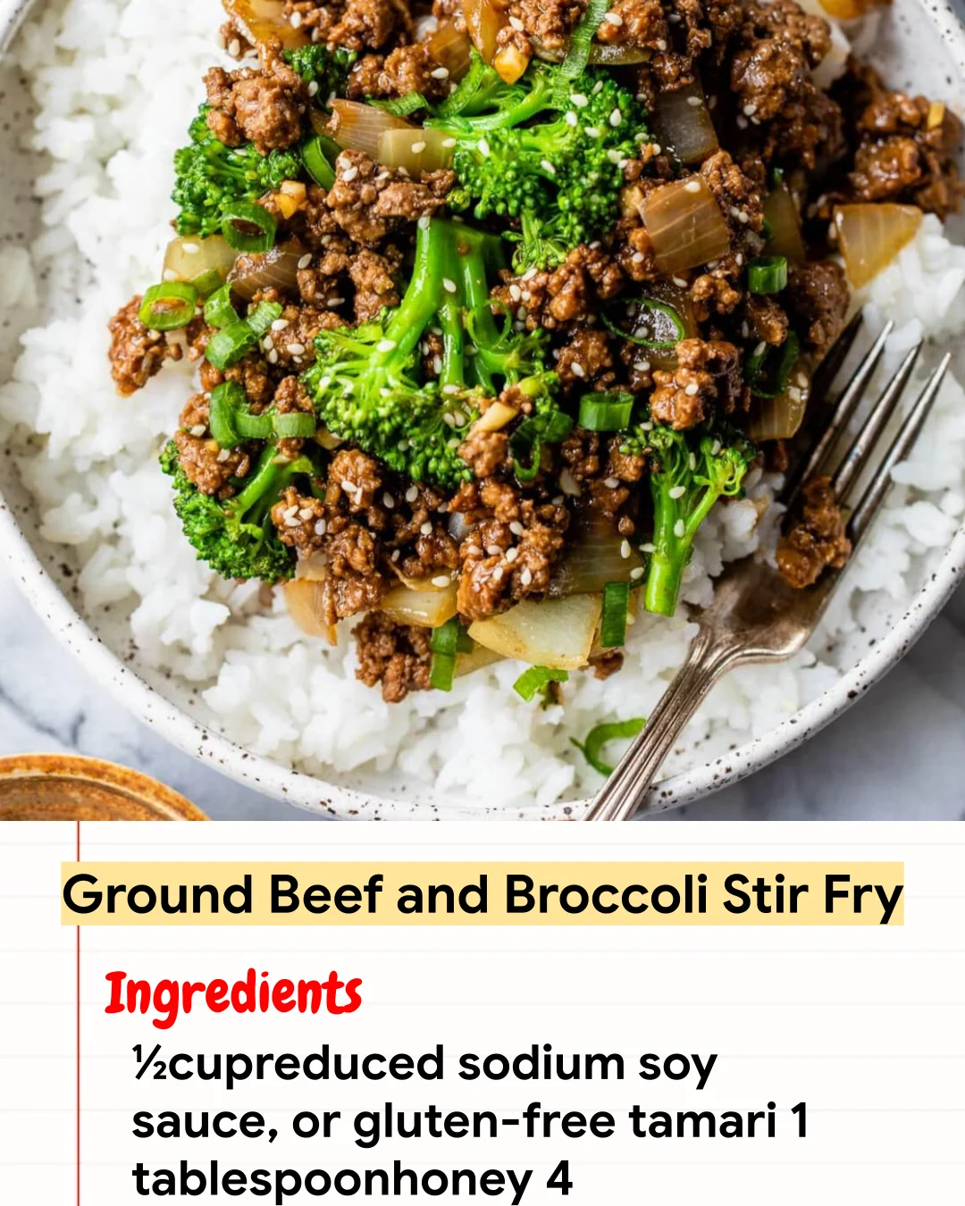 High protein Recipe Ground Beef and Broccoli Stir Fry
