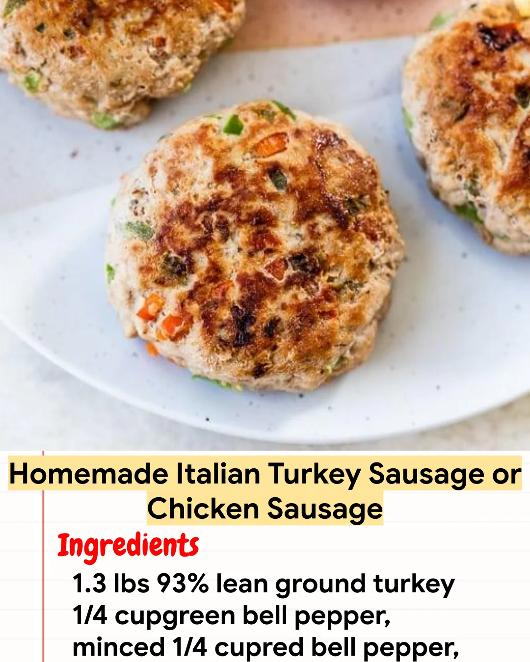 High protein Recipe Homemade Italian Turkey Sausage or Chicken Sausage