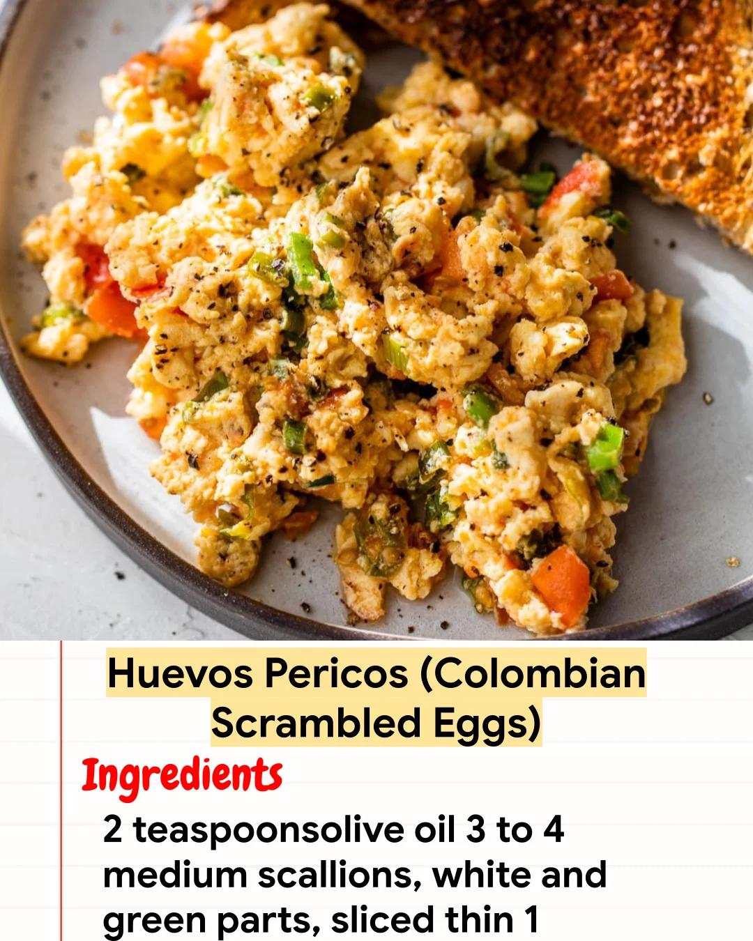 High protein Recipe Huevos Pericos (Colombian Scrambled Eggs)