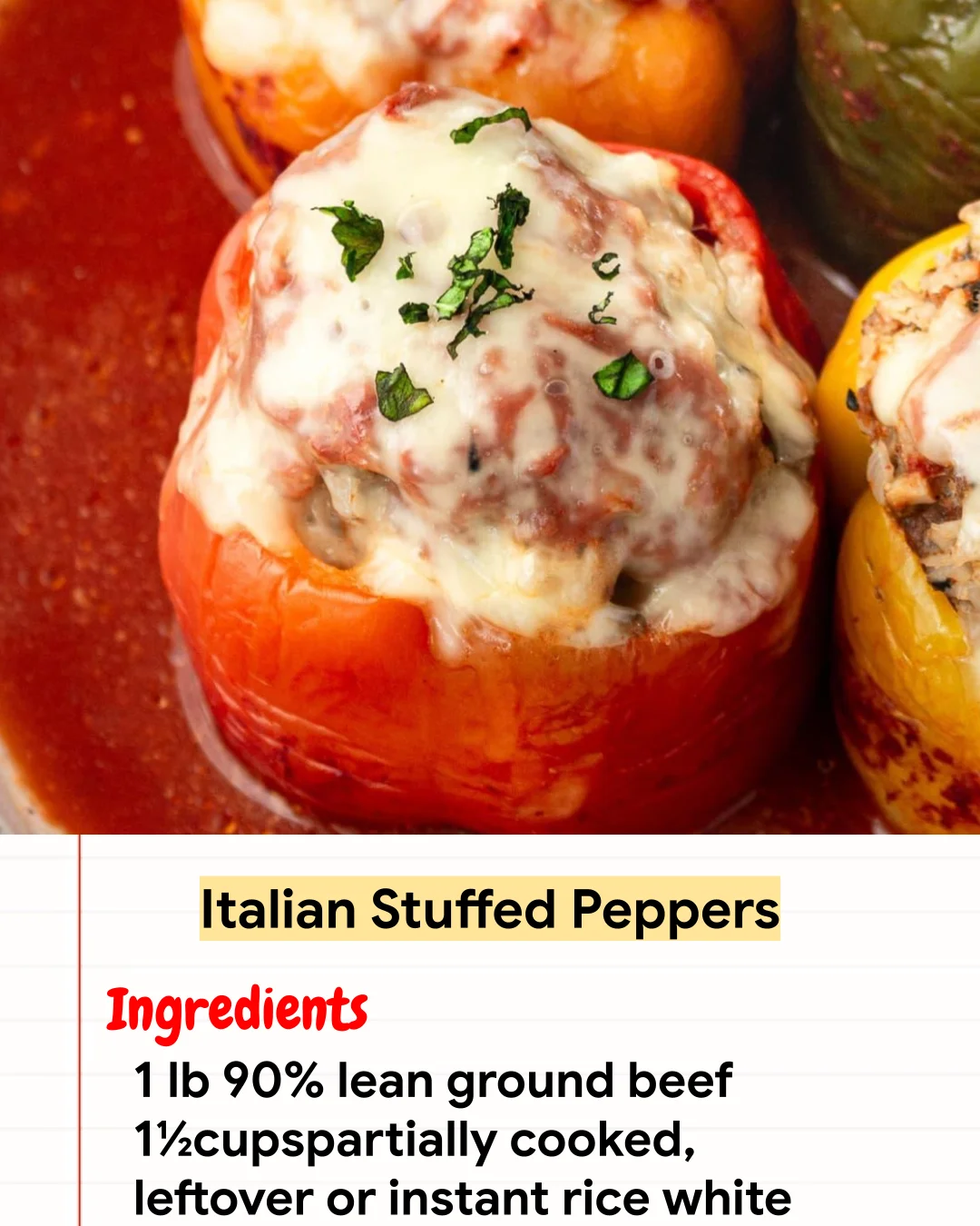 High protein Recipe Italian Stuffed Peppers