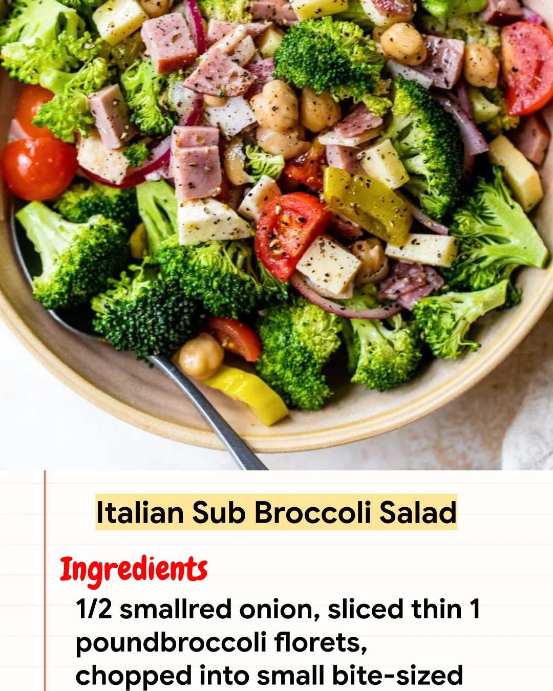 High protein Recipe Italian Sub Broccoli Salad