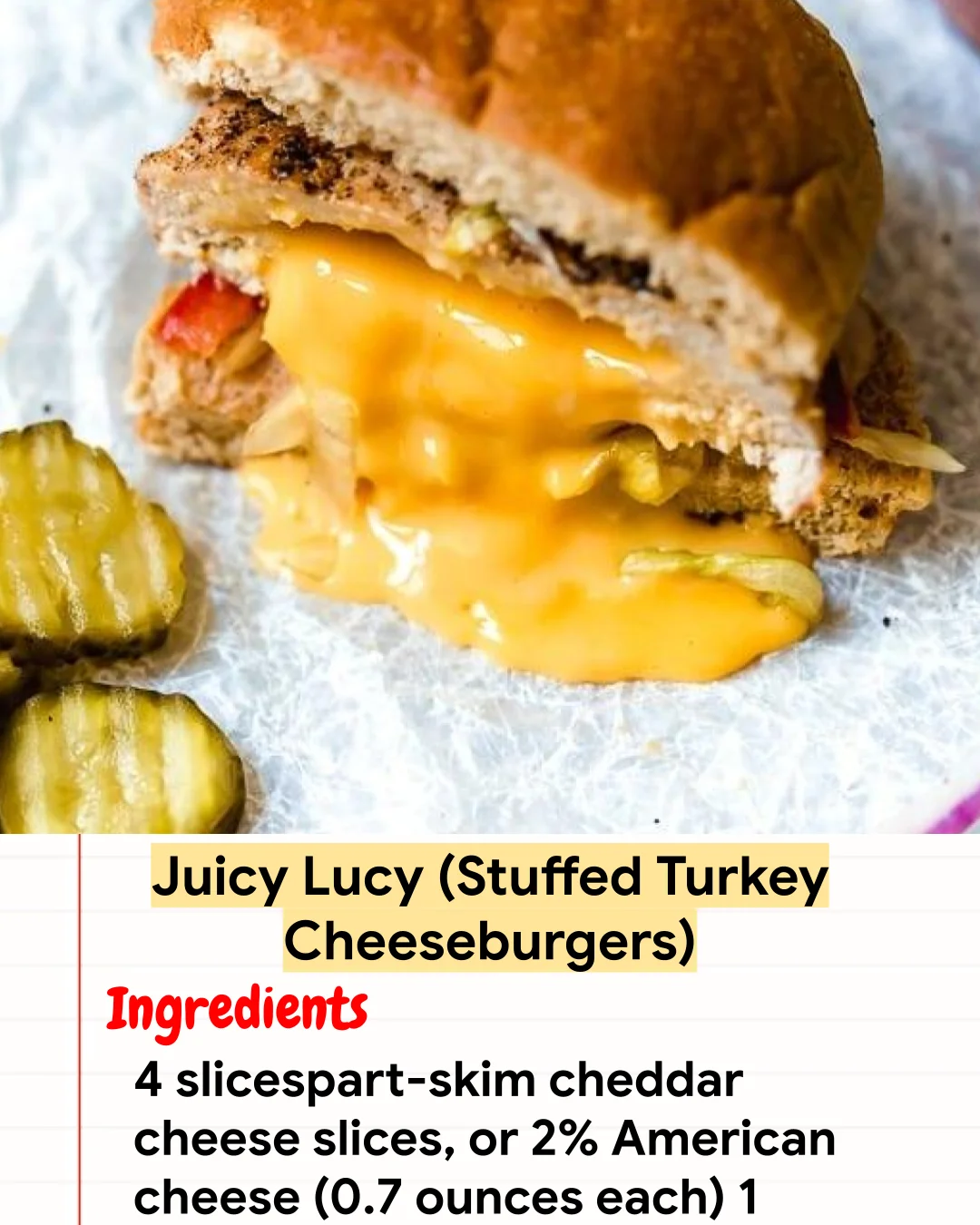 High protein Recipe Juicy Lucy (Stuffed Turkey Cheeseburgers)