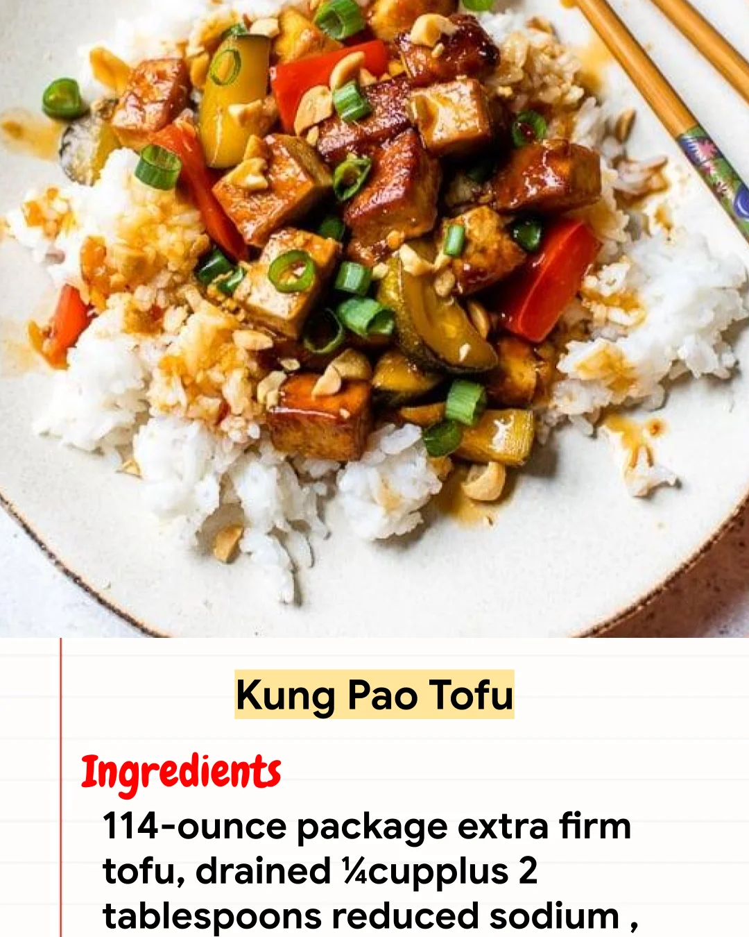 High protein Recipe Kung Pao Tofu