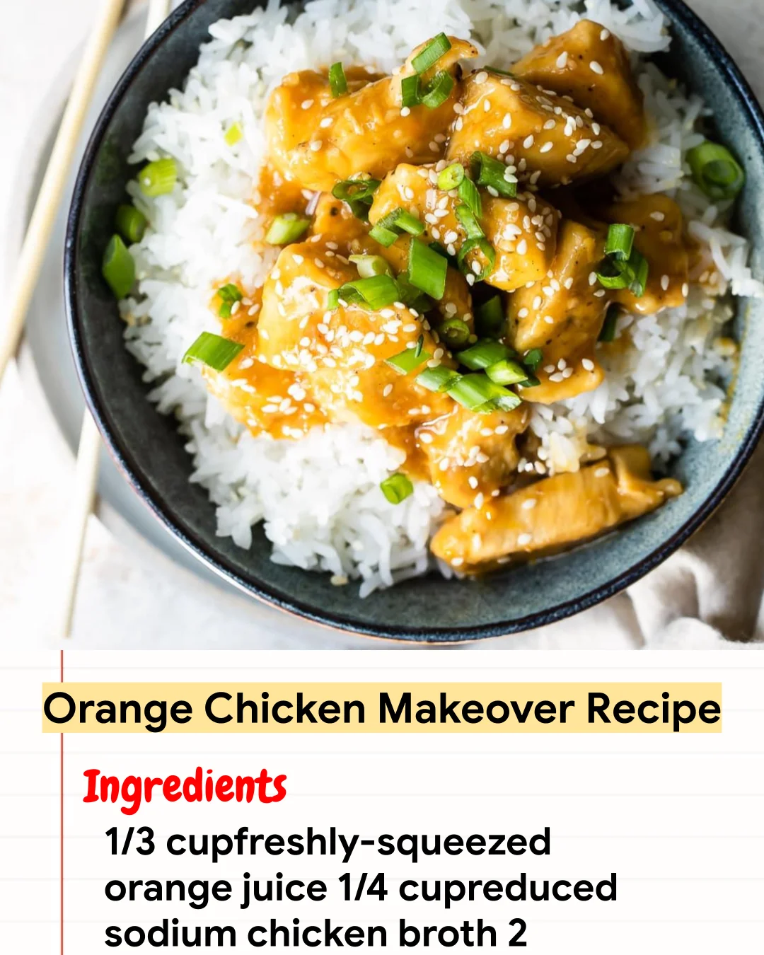 High protein Recipe Orange Chicken Makeover Recipe