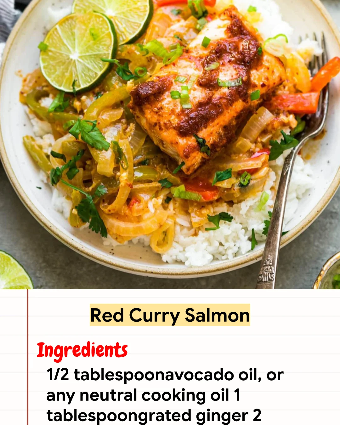 High protein Recipe Red Curry Salmon