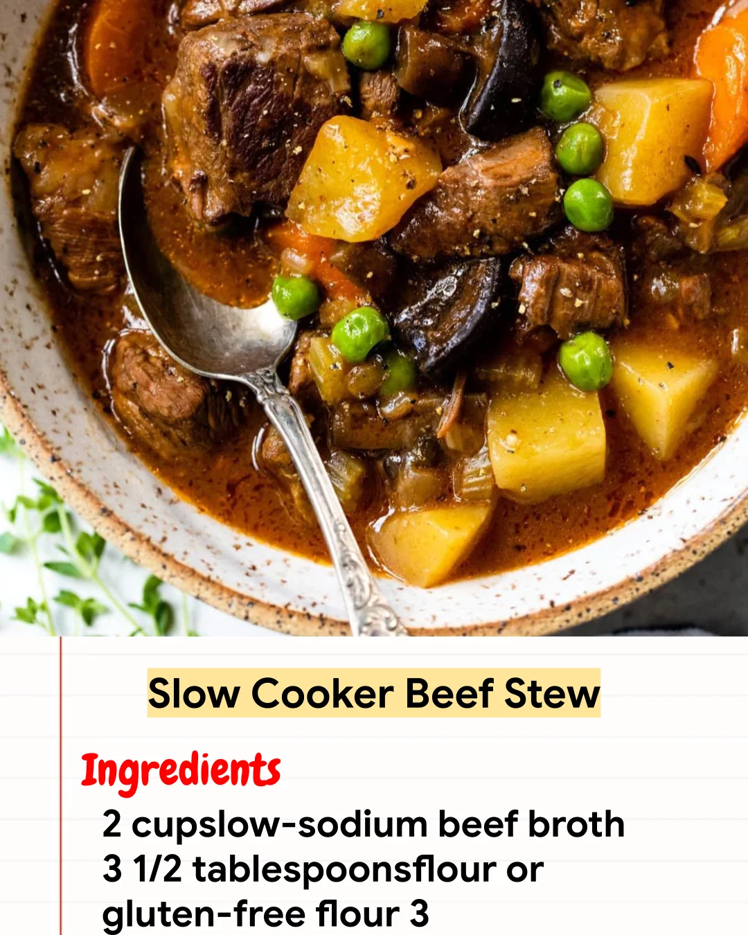 High protein Recipe Slow Cooker Beef Stew