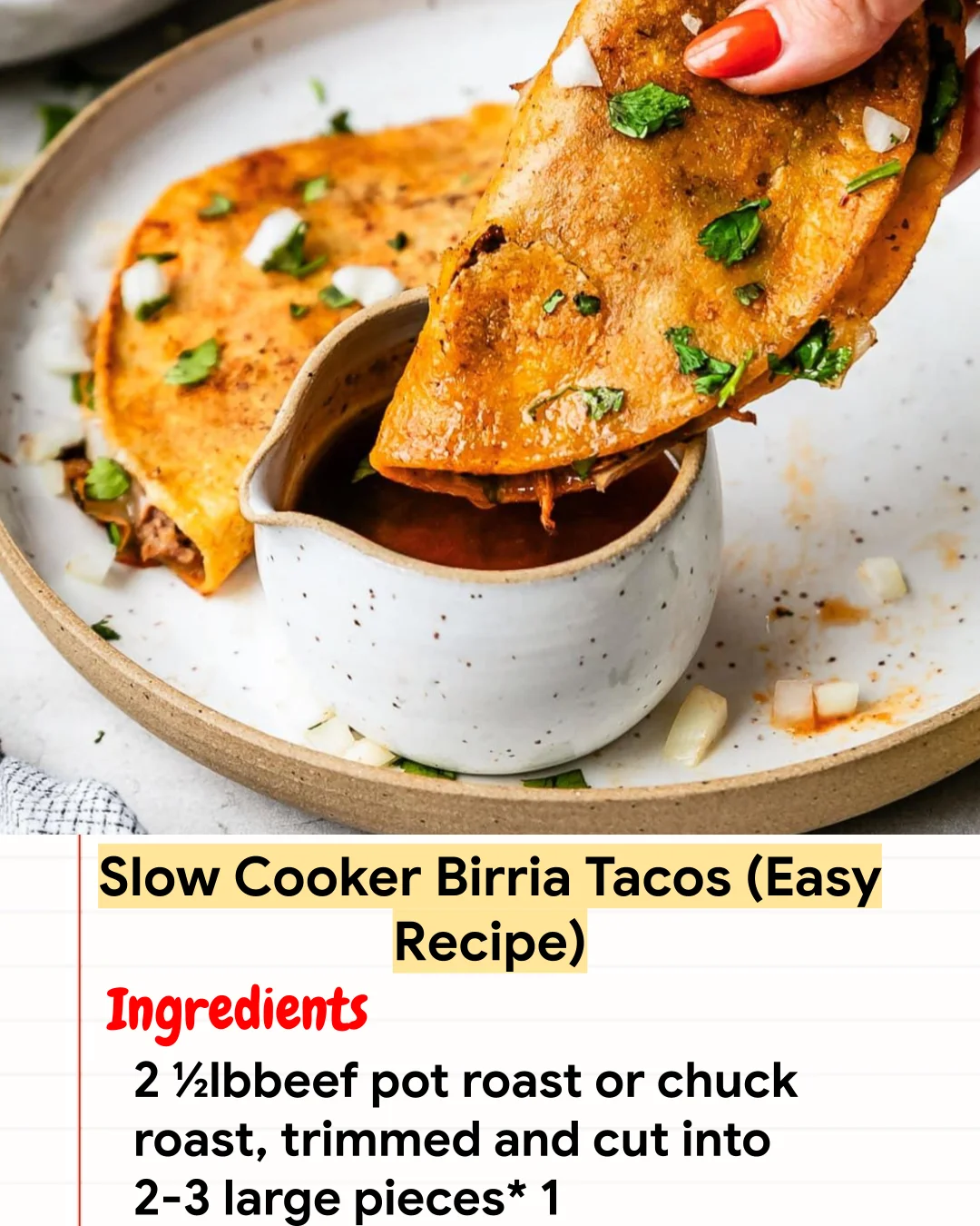 High protein Recipe Slow Cooker Birria Tacos (Easy Recipe)