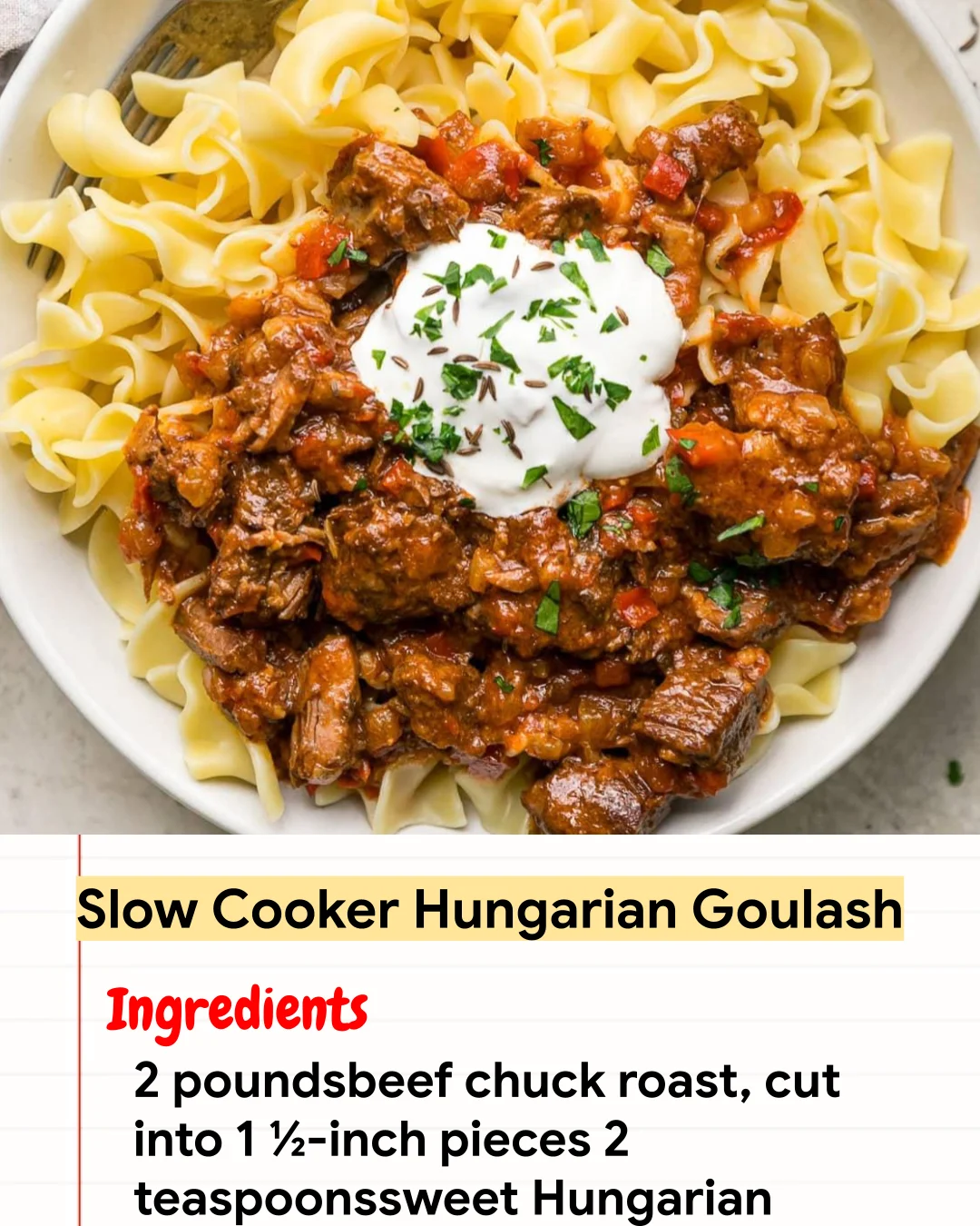 High protein Recipe Slow Cooker Hungarian Goulash