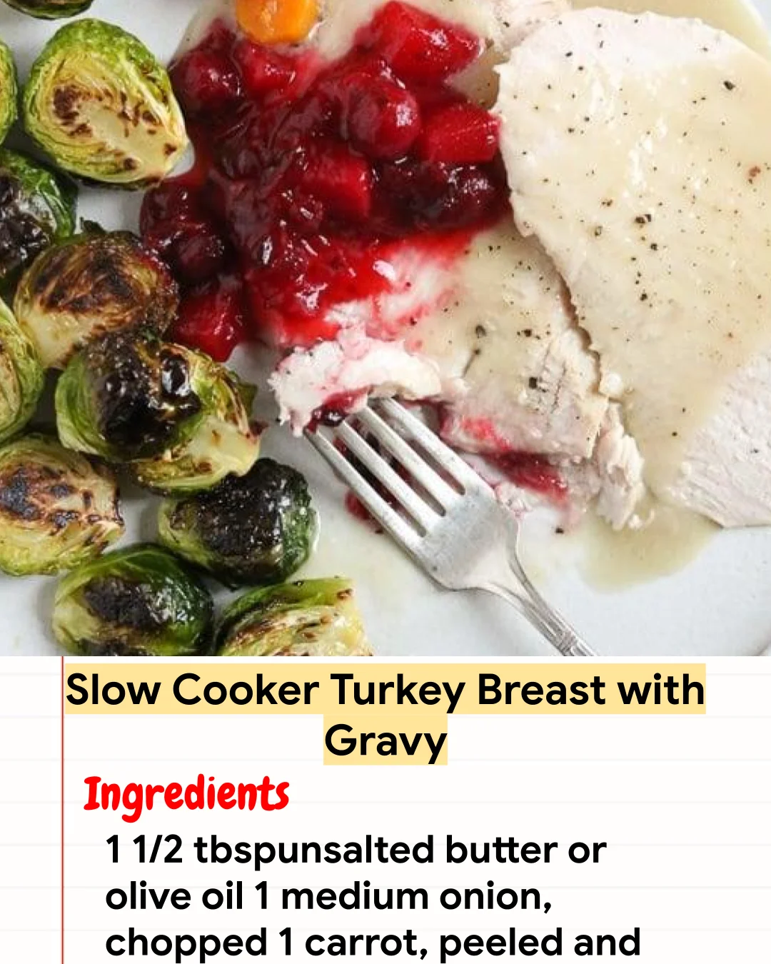 High protein Recipe Slow Cooker Turkey Breast with Gravy