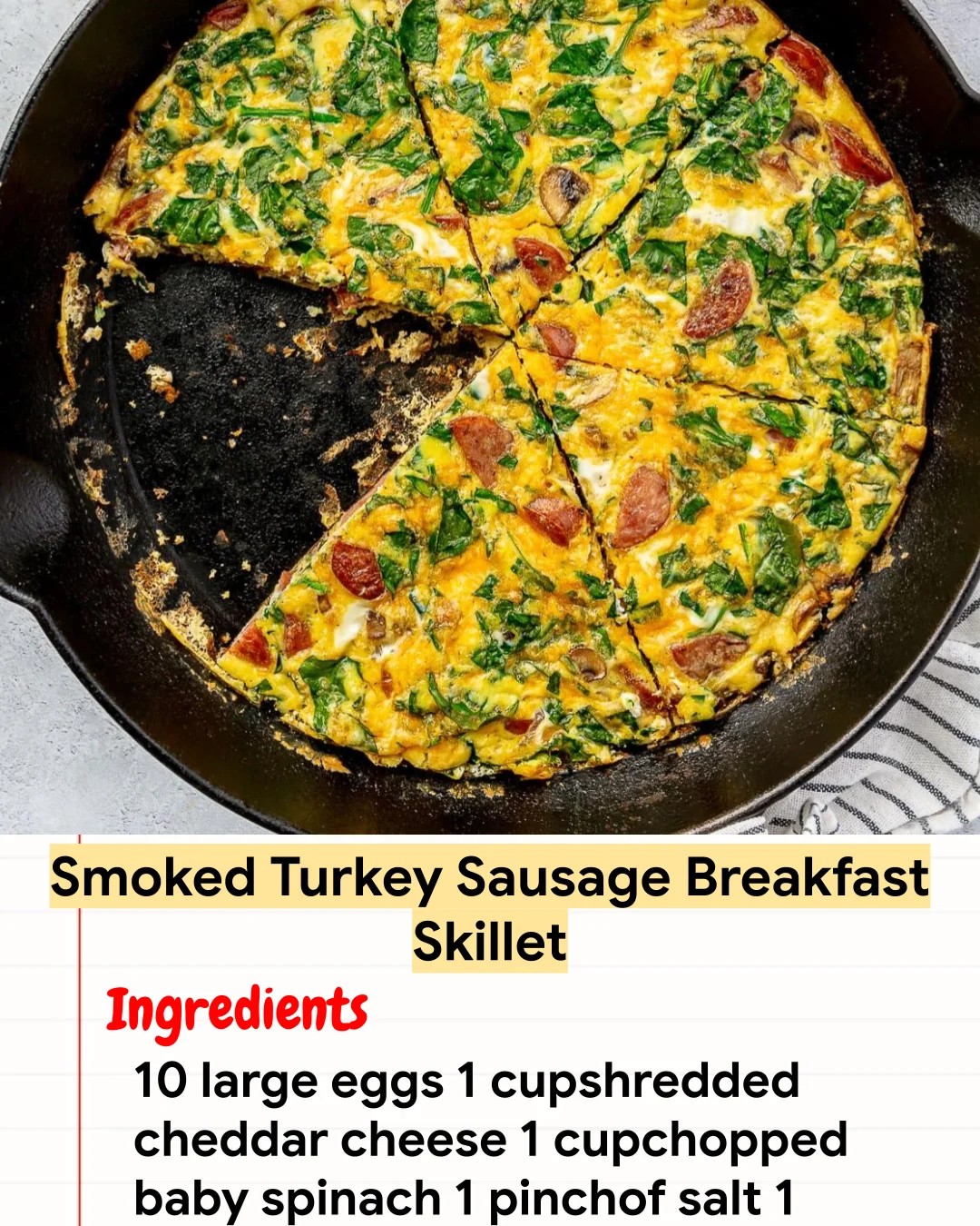 High protein Recipe Smoked Turkey Sausage Breakfast Skillet
