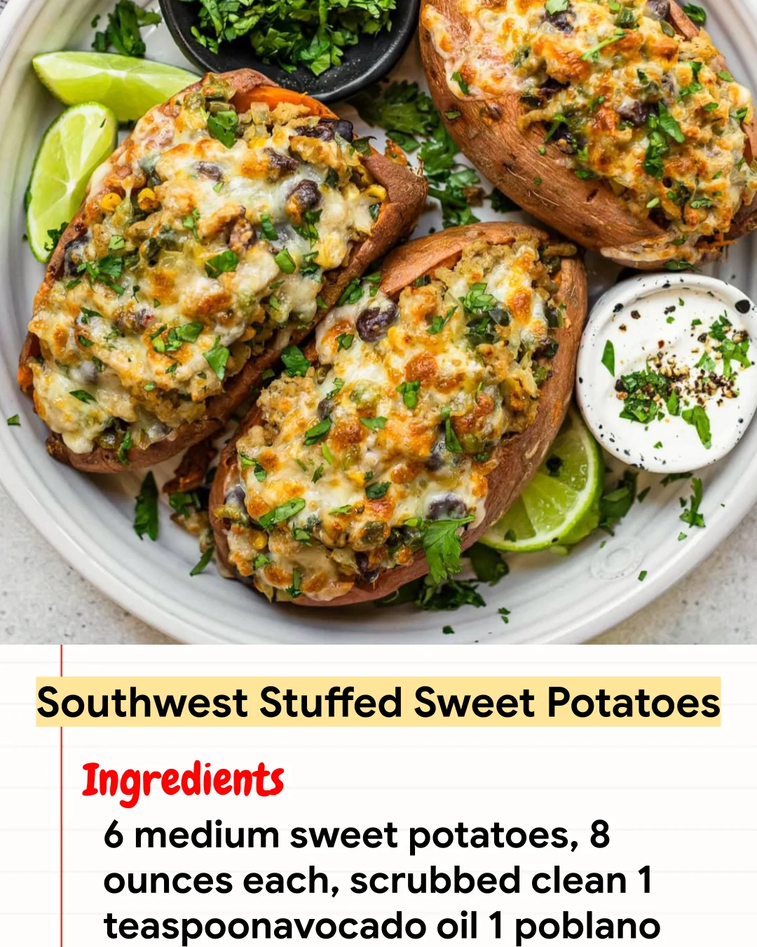 High protein Recipe Southwest Stuffed Sweet Potatoes