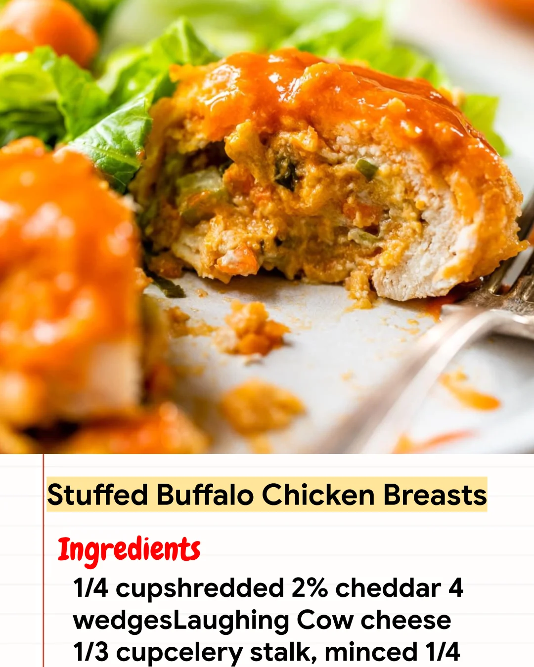 High protein Recipe Stuffed Buffalo Chicken Breasts