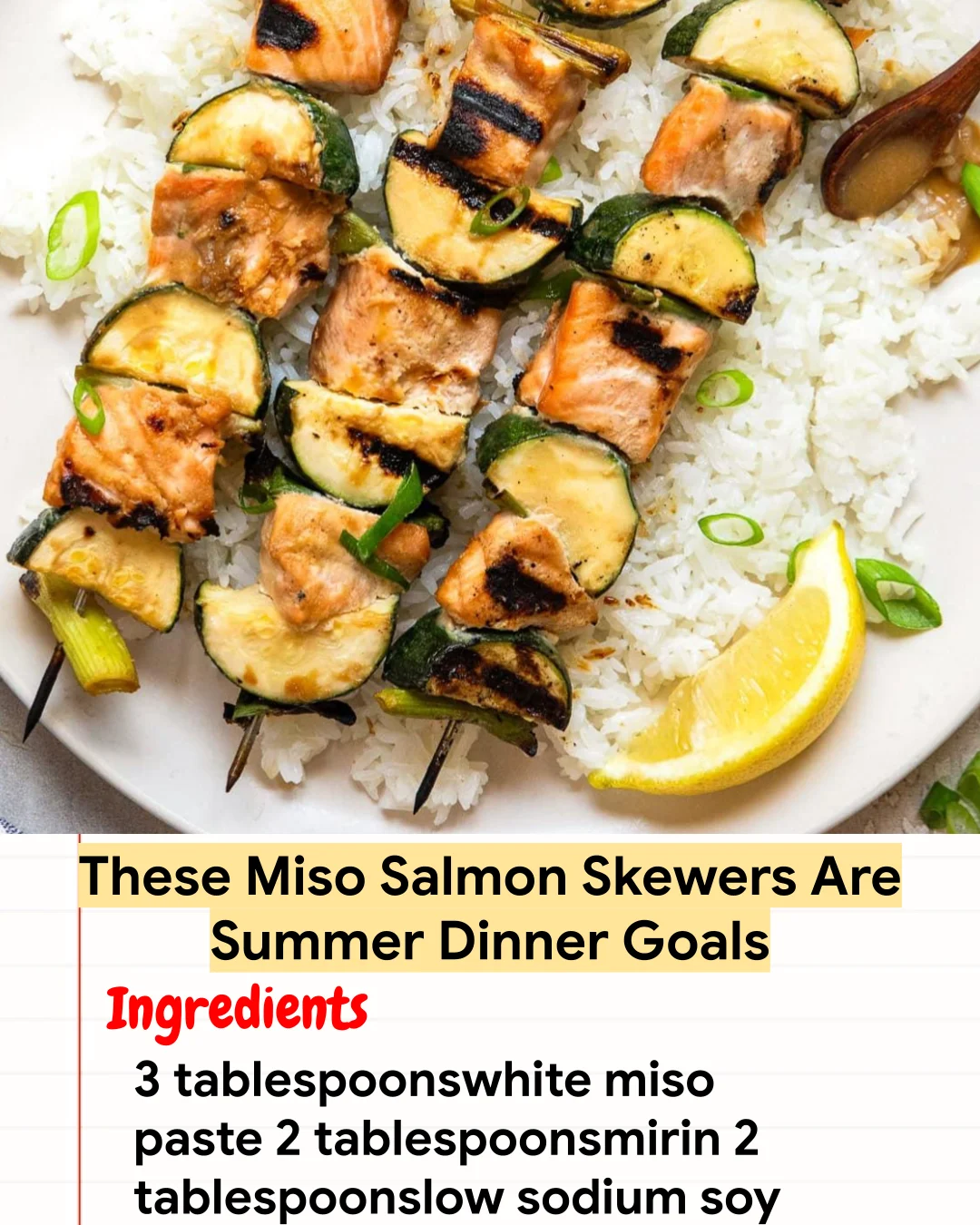 High protein Recipe These Miso Salmon Skewers Are Summer Dinner Goals