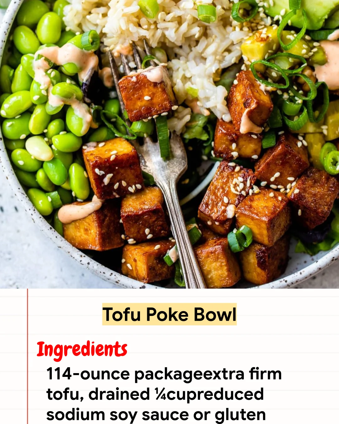 High protein Recipe Tofu Poke Bowl