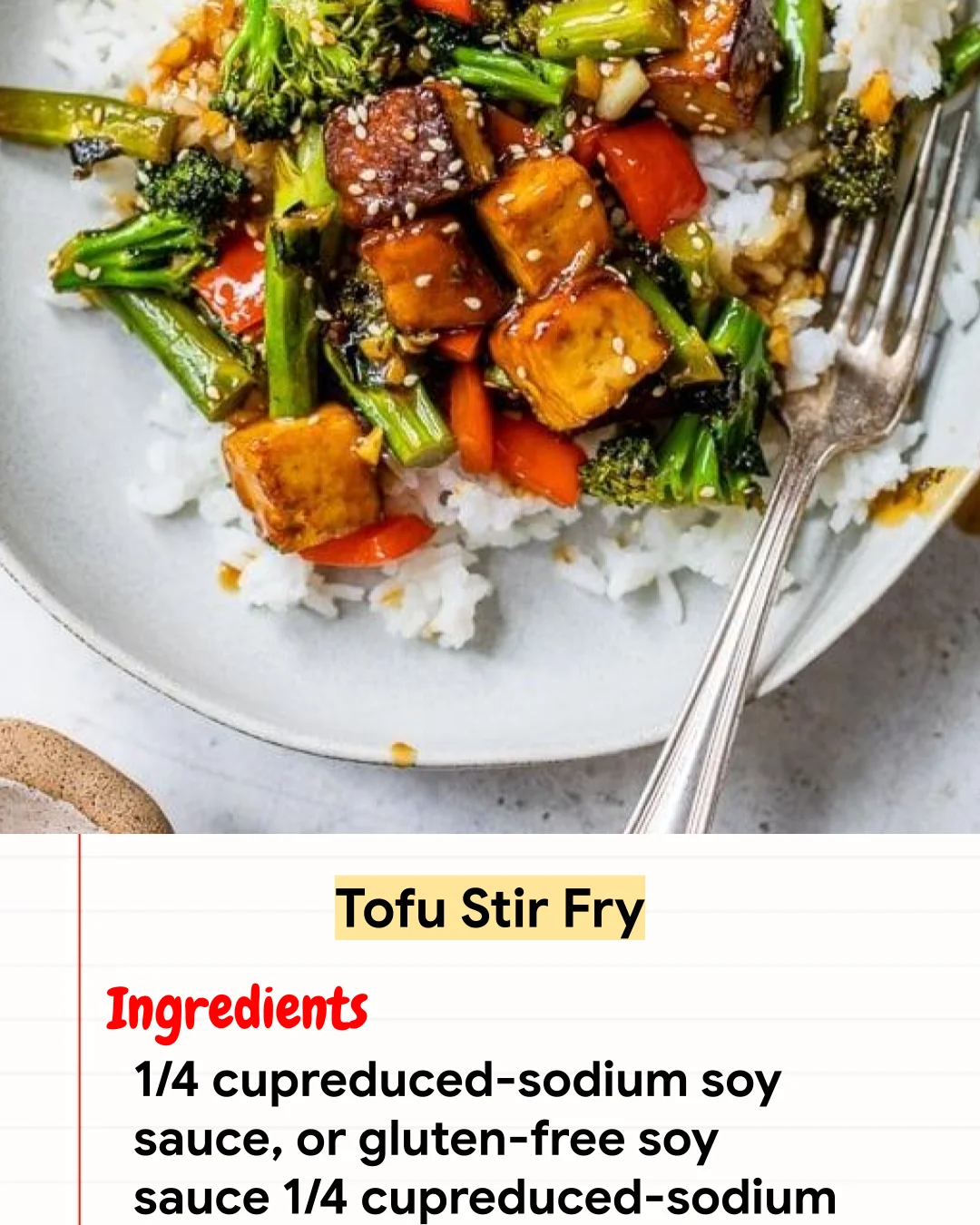 High protein Recipe Tofu Stir Fry