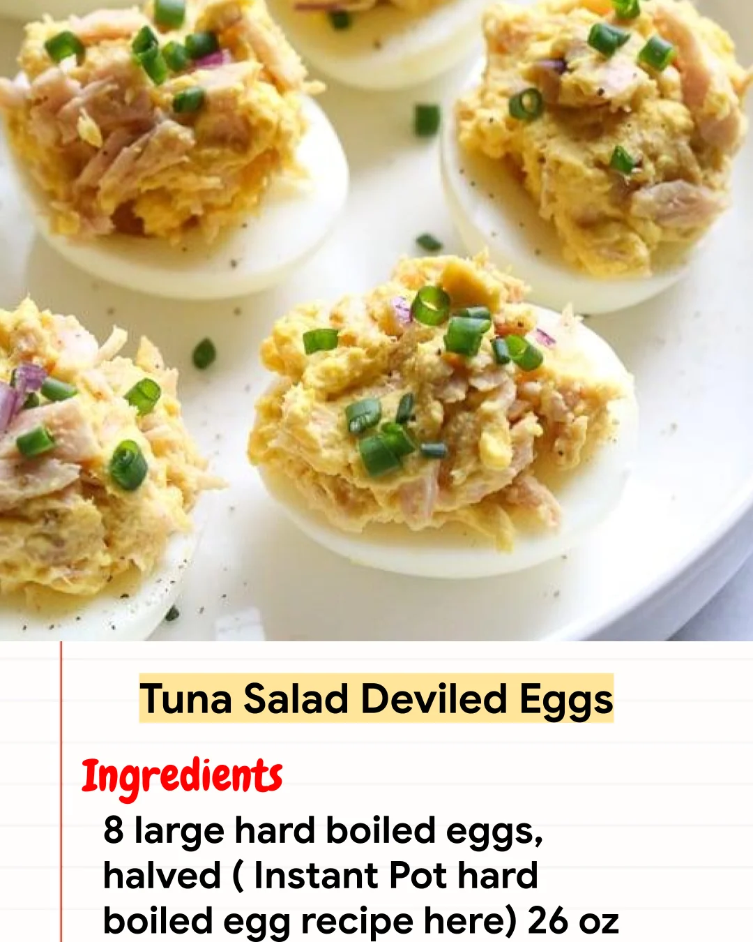 High protein Recipe Tuna Salad Deviled Eggs