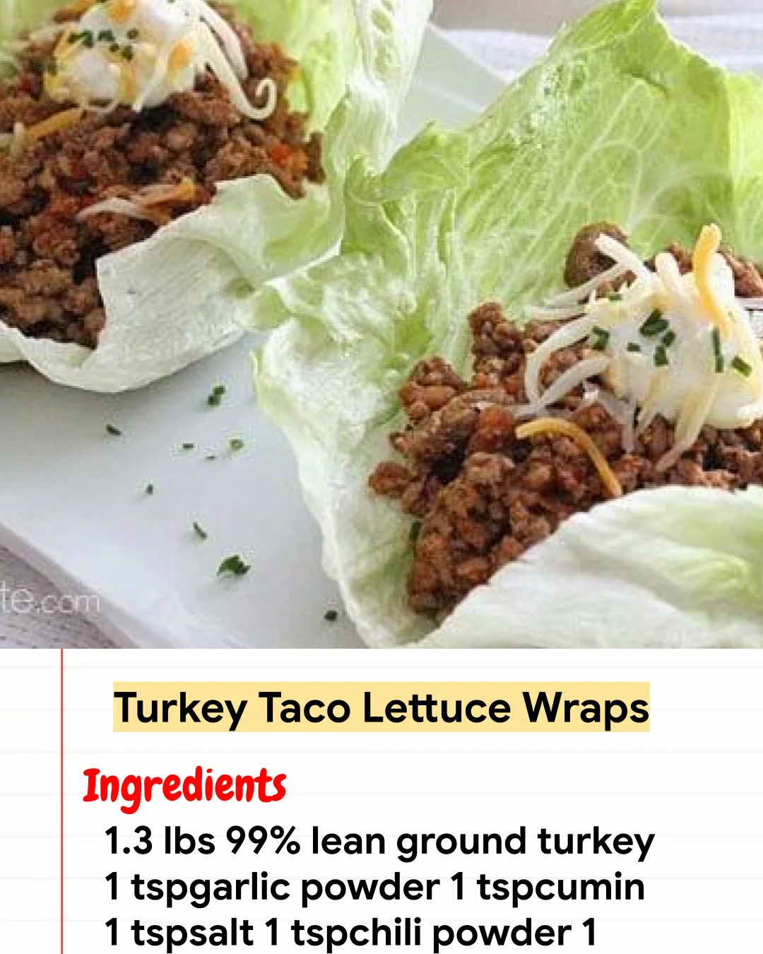 High protein Recipe Turkey Taco Lettuce Wraps