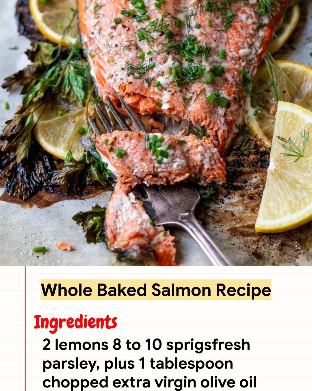 High protein Recipe Whole Baked Salmon Recipe