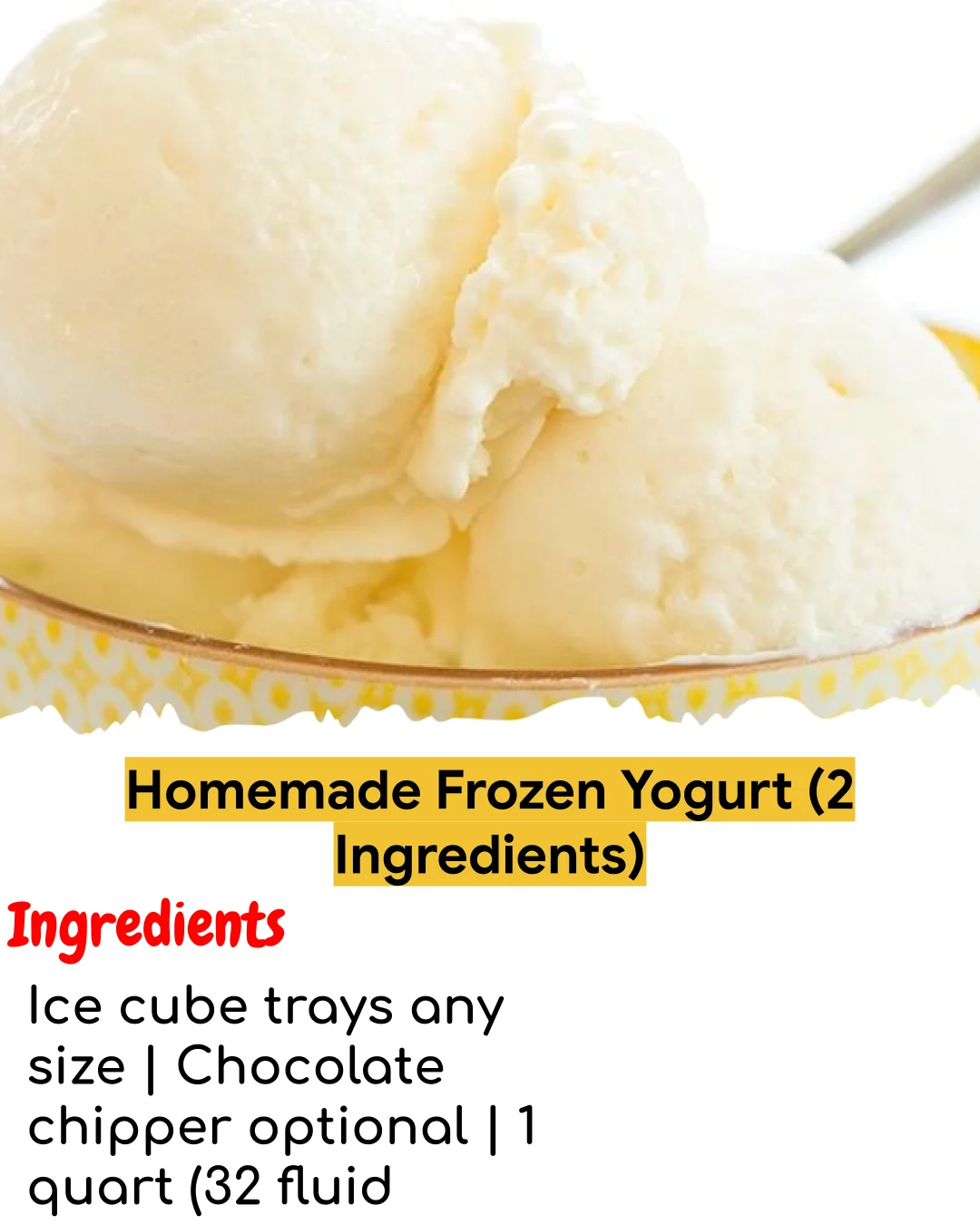 Homemade Frozen Yogurt (2 Ingredients) (Meal Prep Friendly)