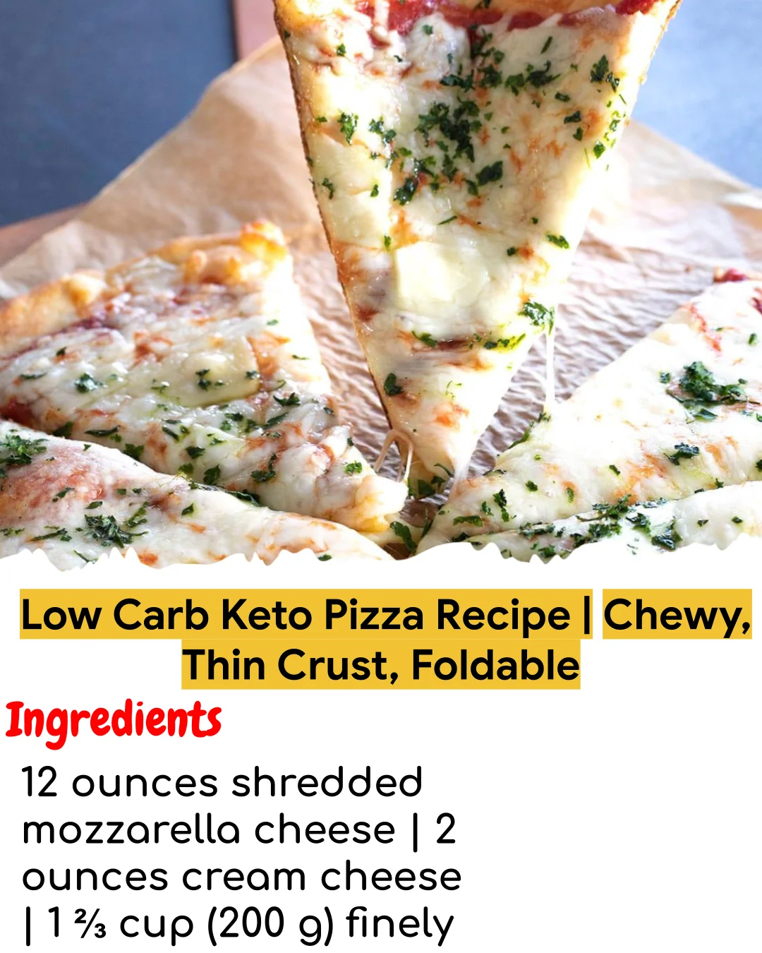 Low Carb Keto Pizza Recipe | Chewy, Thin Crust, Foldable (Easy 60-Minute)