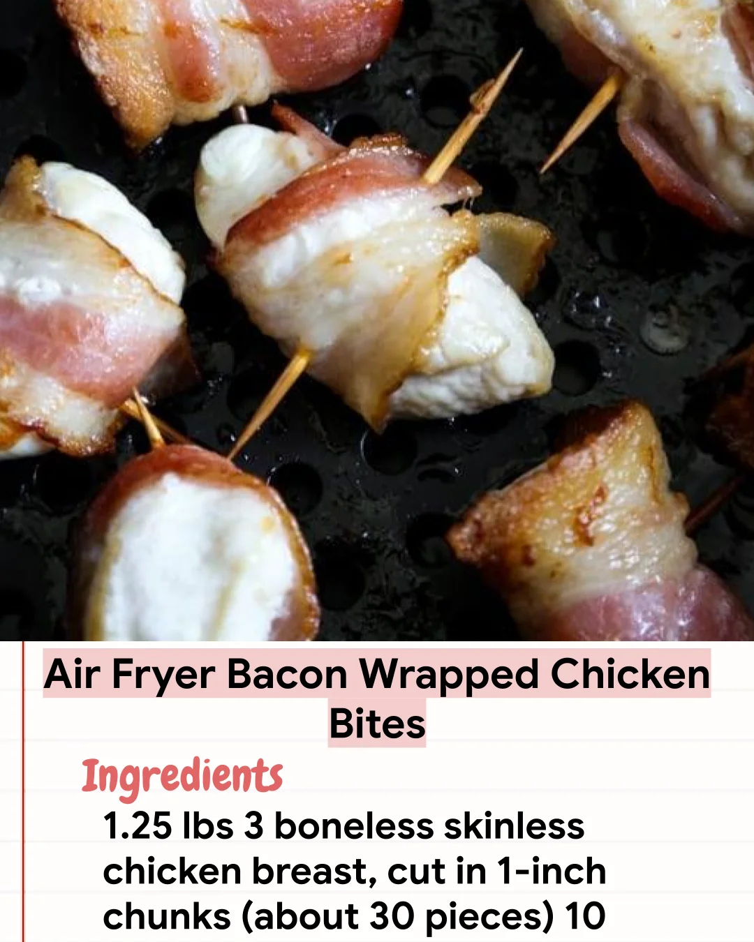 Low Carb Recipe Air Fryer Bacon Wrapped Chicken Bites