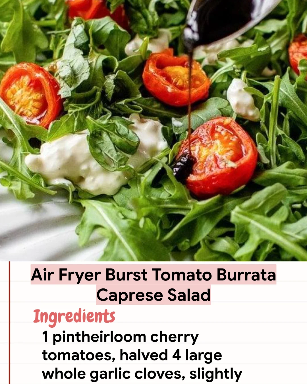 Low Carb Recipe Air Fryer Burst Tomato Burrata Caprese Salad