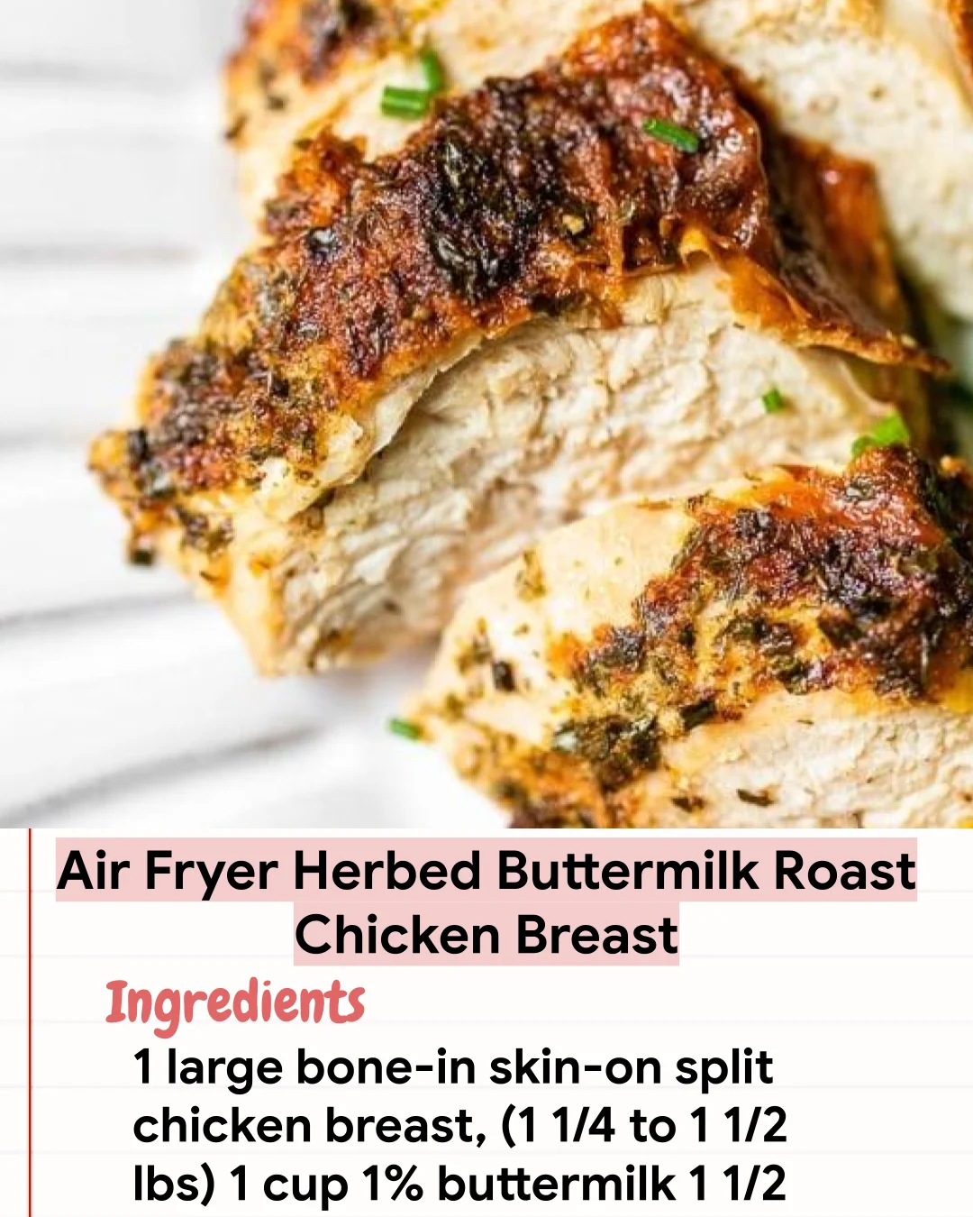Low Carb Recipe Air Fryer Herbed Buttermilk Roast Chicken Breast