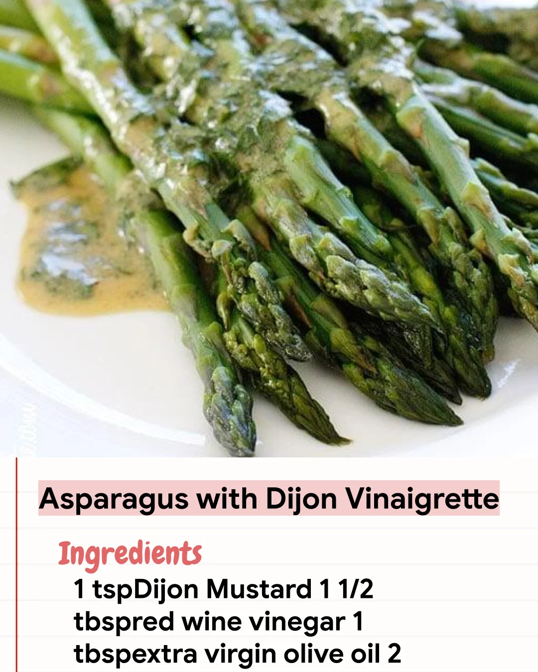Low Carb Recipe Asparagus with Dijon Vinaigrette