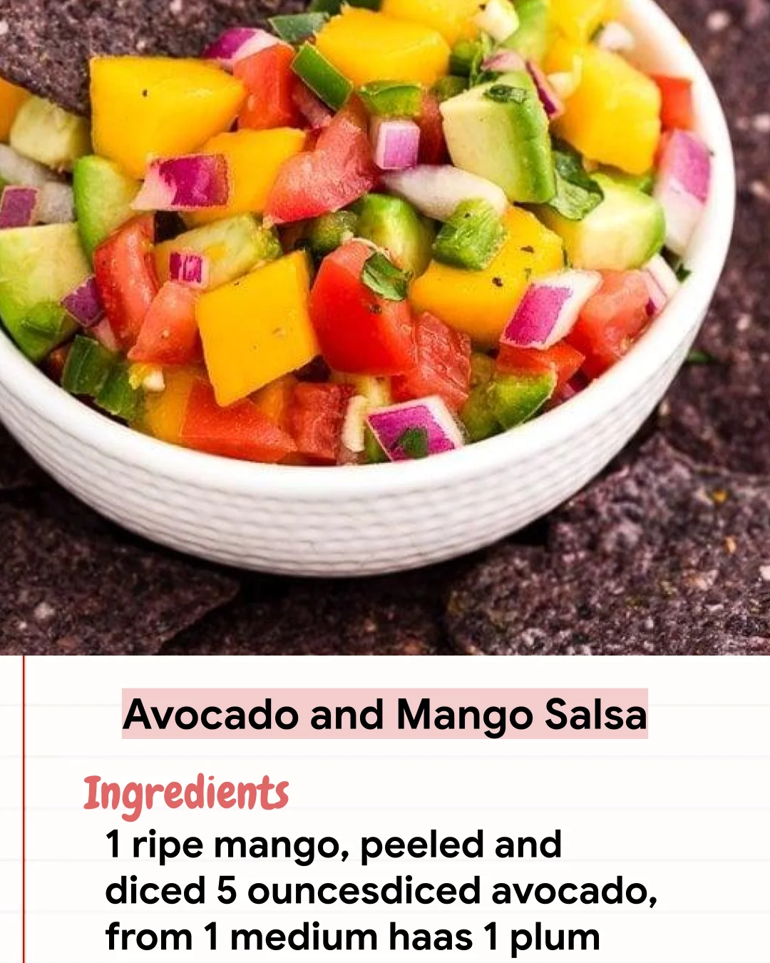 Low Carb Recipe Avocado and Mango Salsa