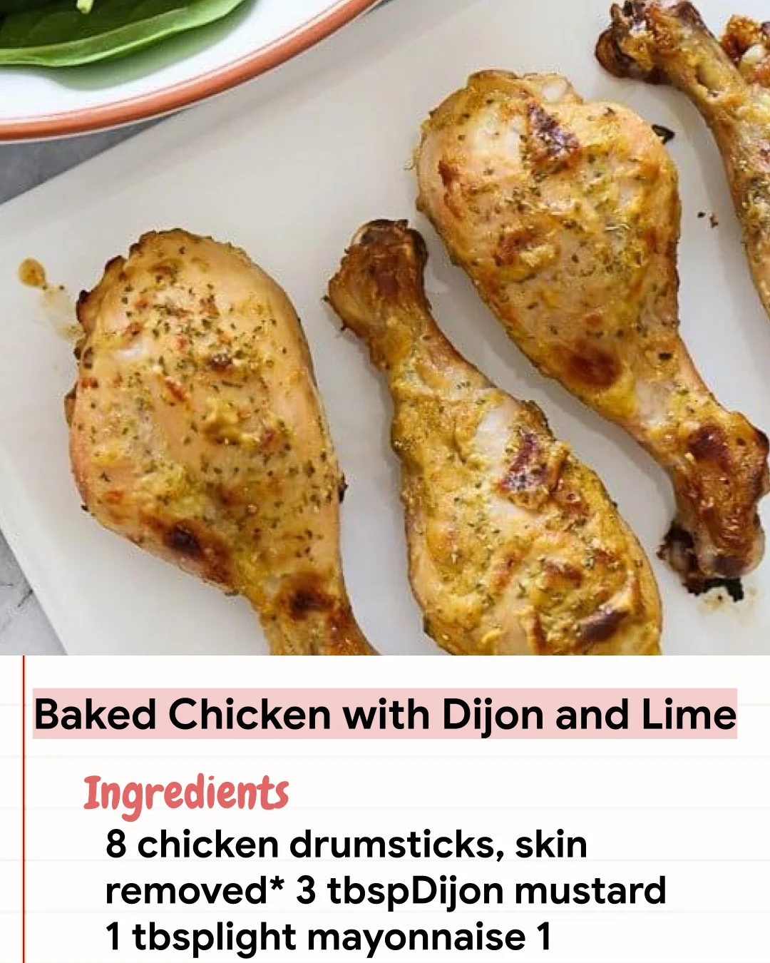 Low Carb Recipe Baked Chicken with Dijon and Lime