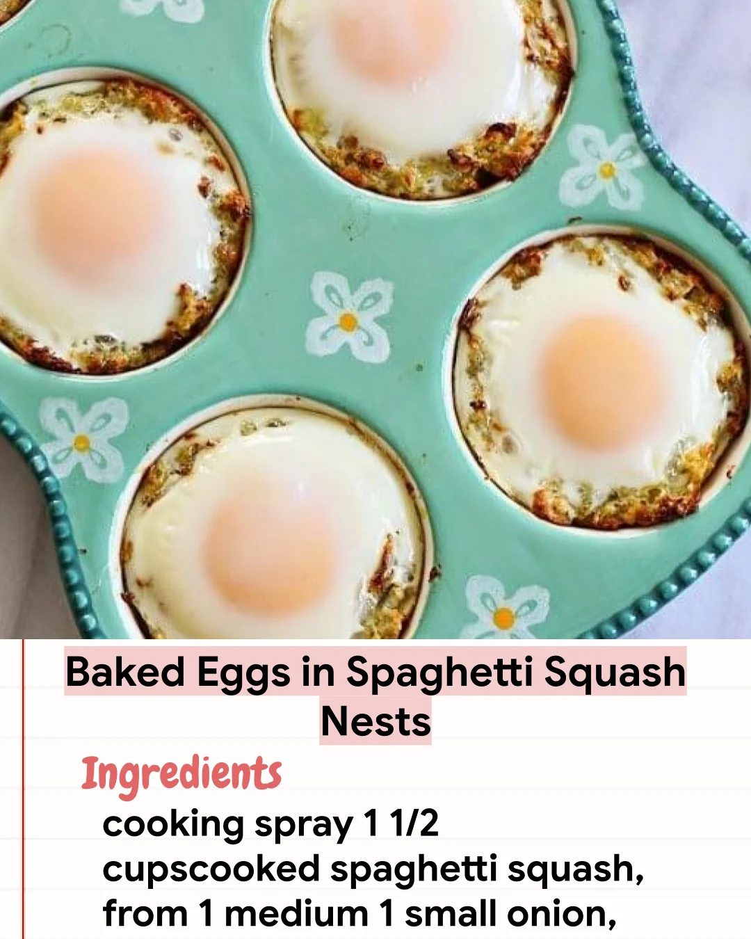 Low Carb Recipe Baked Eggs in Spaghetti Squash Nests