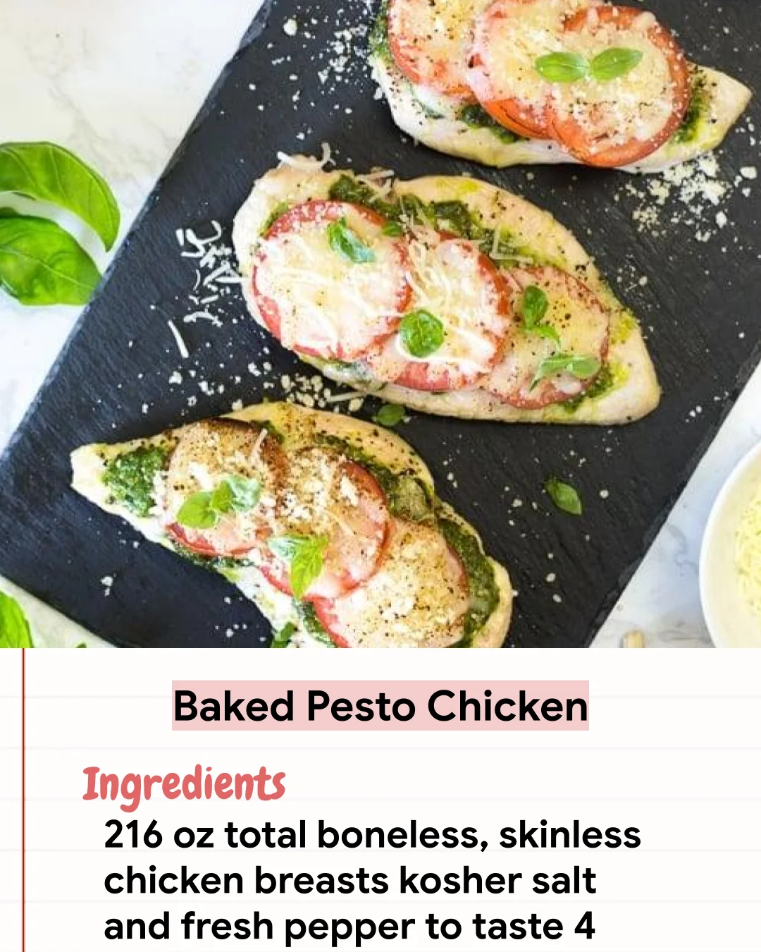 Low Carb Recipe Baked Pesto Chicken