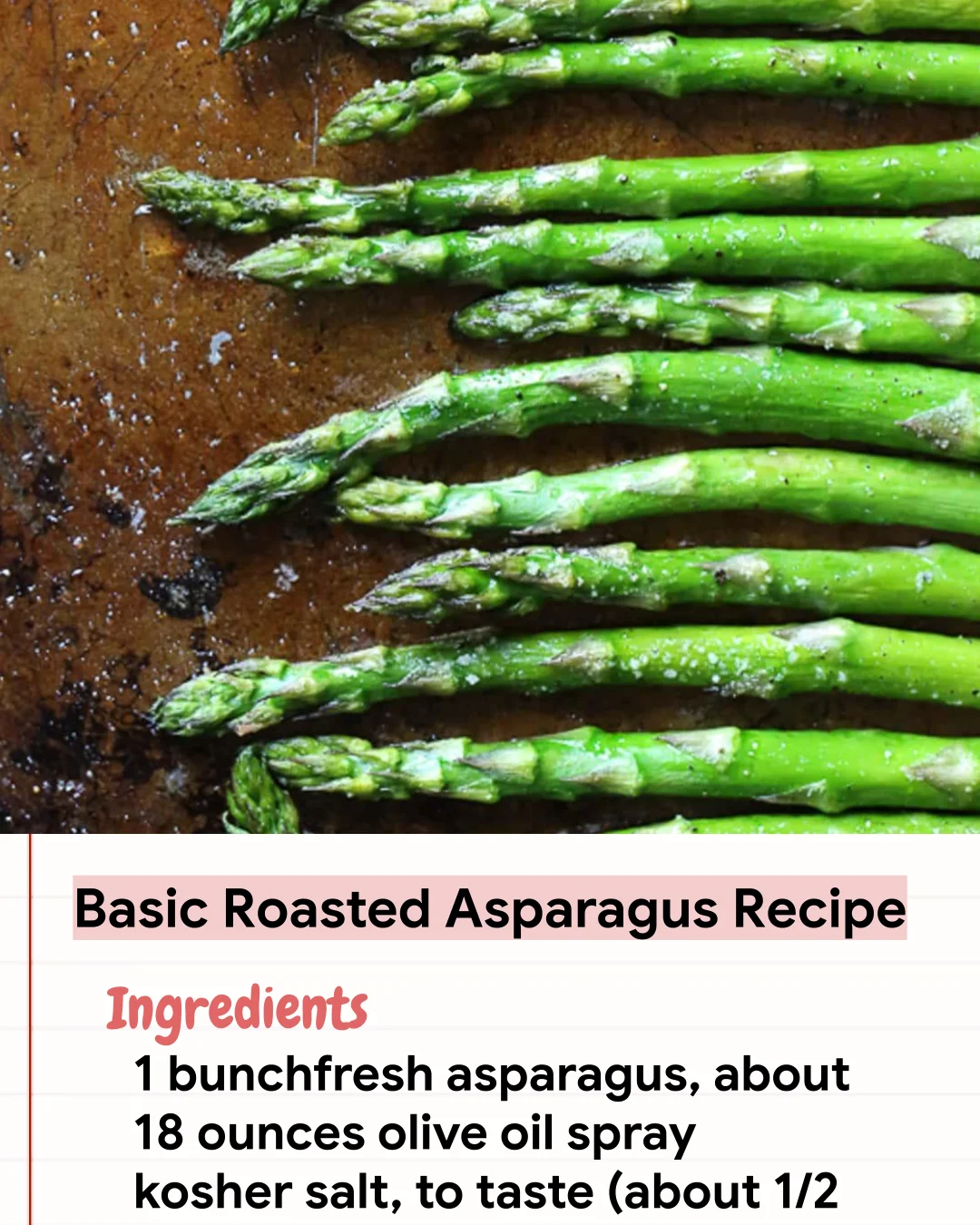 Low Carb Recipe Basic Roasted Asparagus Recipe