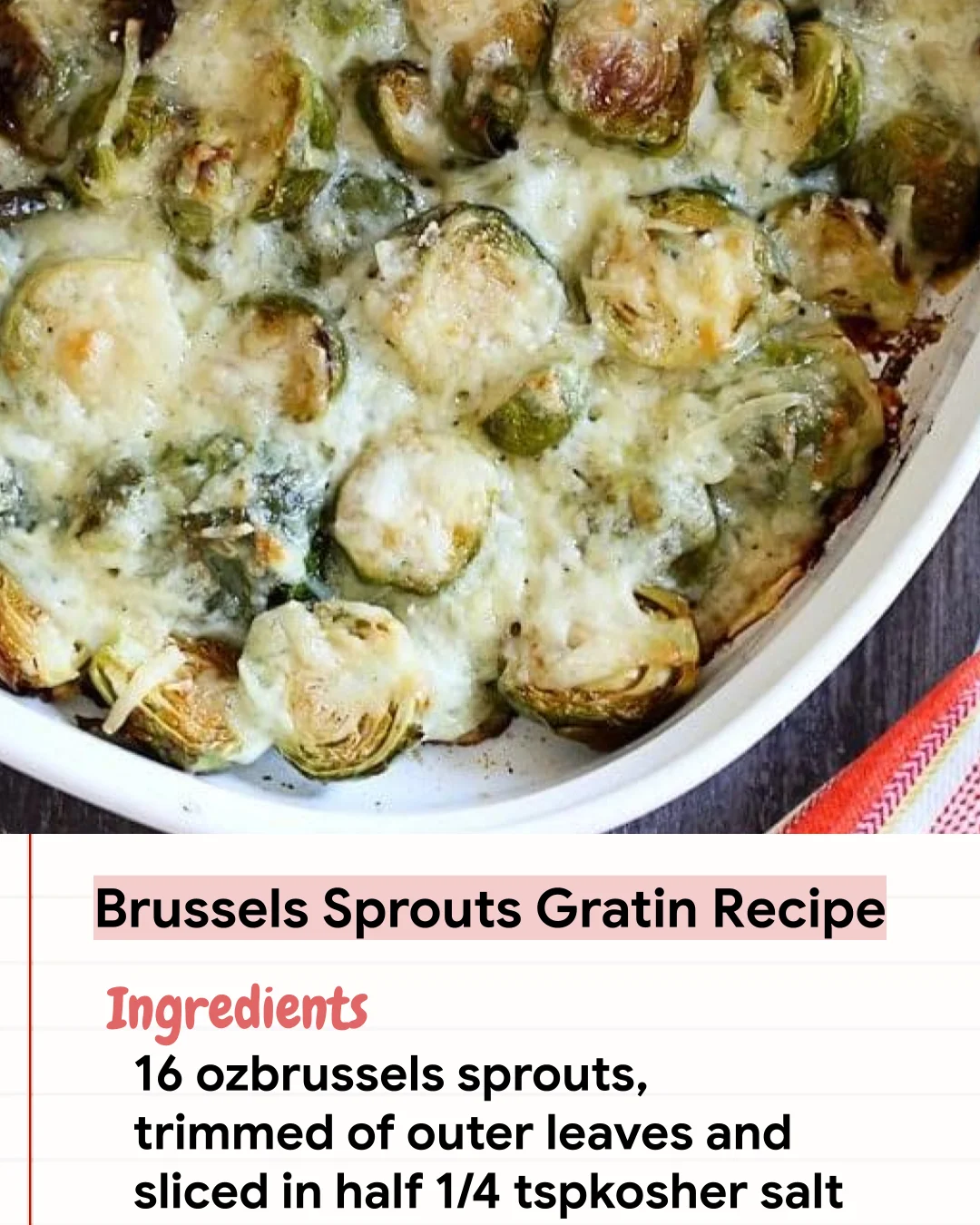 Low Carb Recipe Brussels Sprouts Gratin Recipe