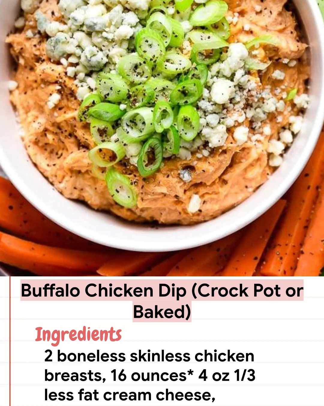 Low Carb Recipe Buffalo Chicken Dip (Crock Pot or Baked)