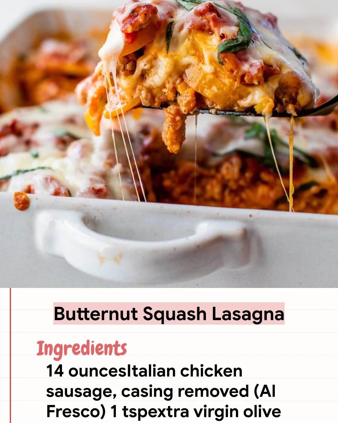 Low Carb Recipe Butternut Squash Lasagna