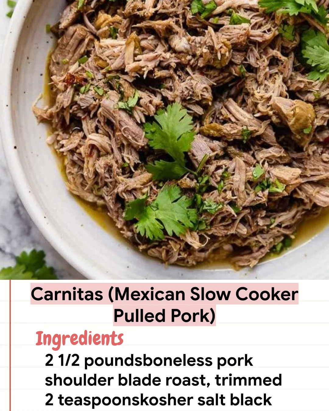 Low Carb Recipe Carnitas (Mexican Slow Cooker Pulled Pork)
