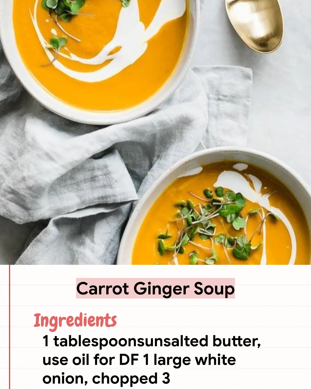 Low Carb Recipe Carrot Ginger Soup