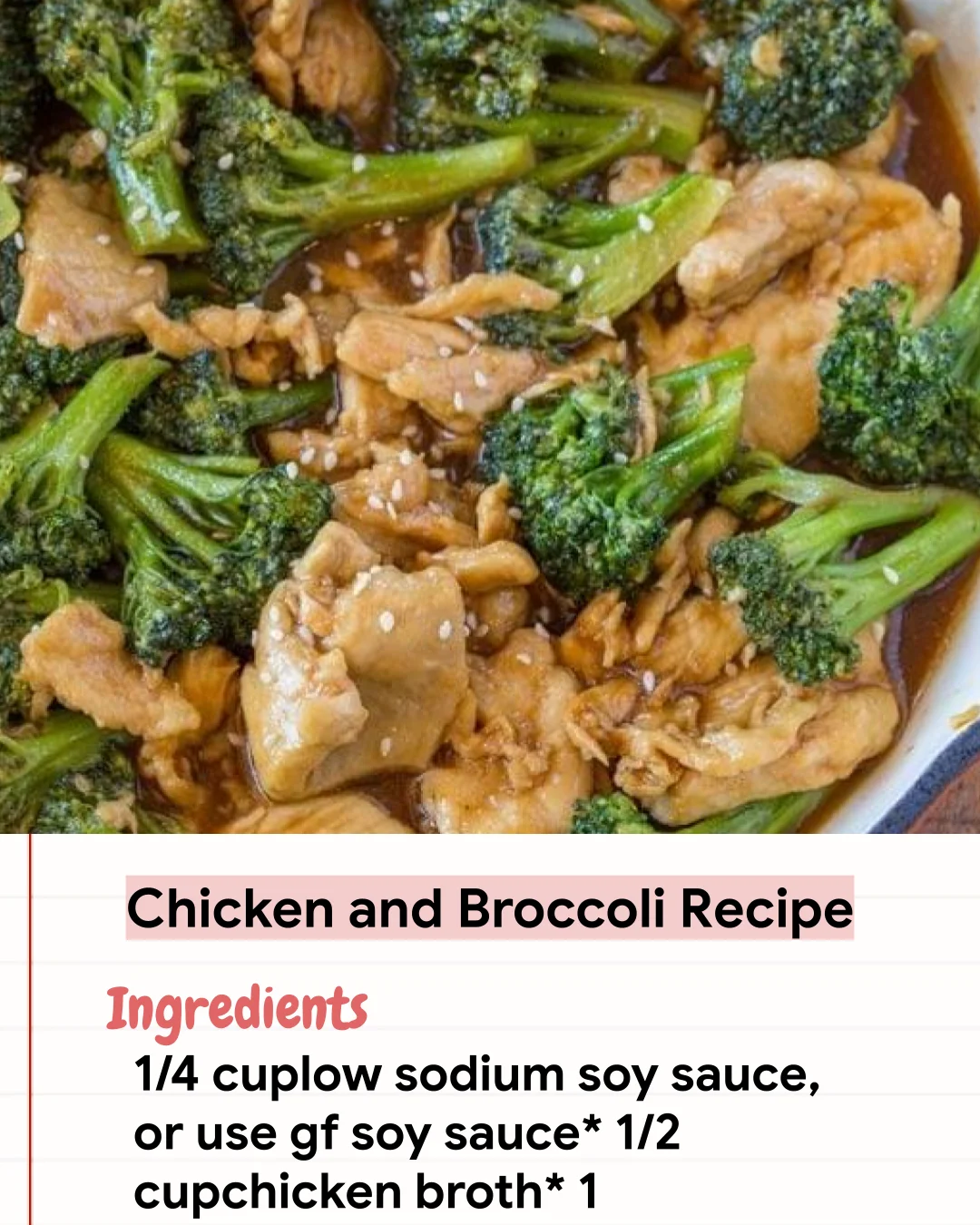 Low Carb Recipe Chicken and Broccoli Recipe