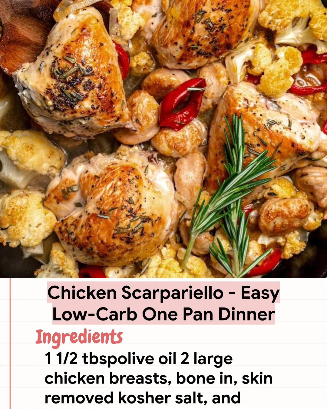 Low Carb Recipe Chicken Scarpariello – Easy Low-Carb One Pan Dinner
