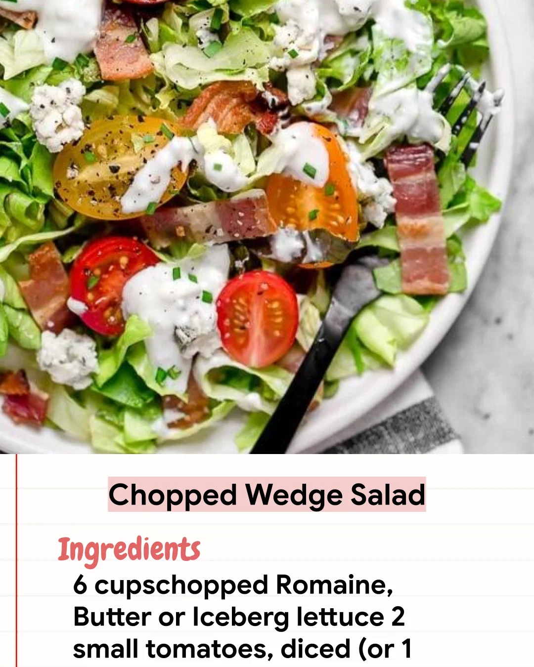 Low Carb Recipe Chopped Wedge Salad