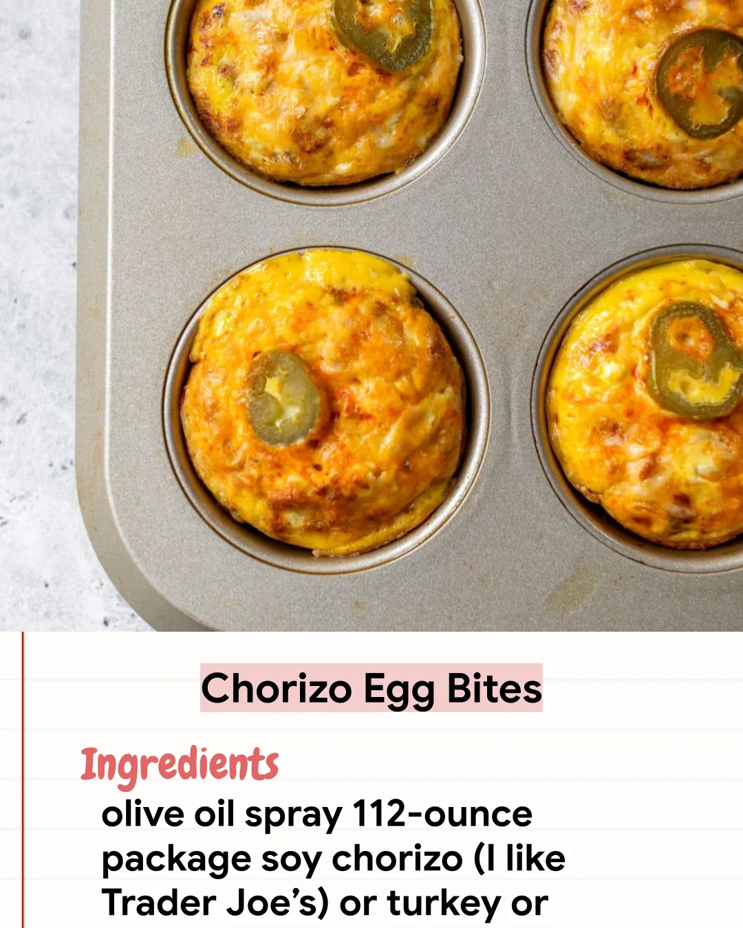 Low Carb Recipe Chorizo Egg Bites