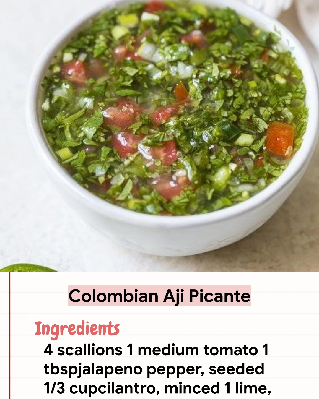 Low Carb Recipe Colombian Aji Picante