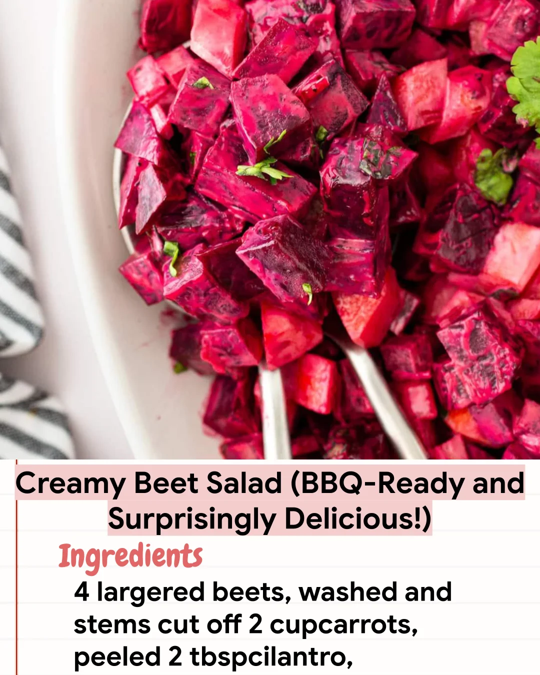 Low Carb Recipe Creamy Beet Salad (BBQ-Ready and Surprisingly Delicious!)