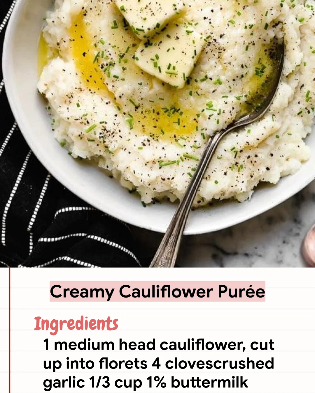 Low Carb Recipe Creamy Cauliflower Purée