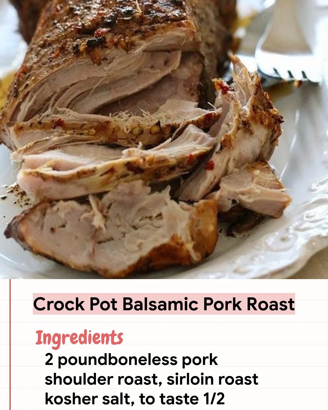 Low Carb Recipe Crock Pot Balsamic Pork Roast